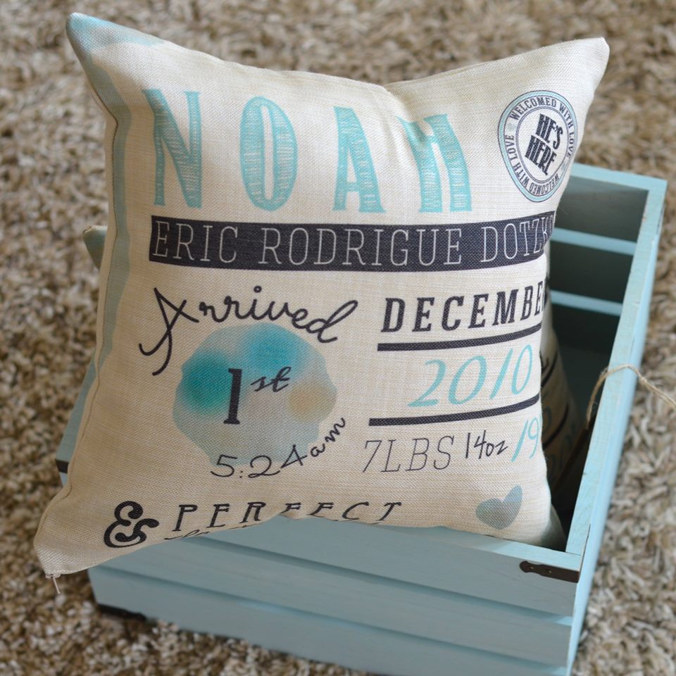 Personalized Birth Stat Pillow