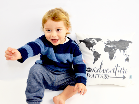 Adventure Awaits Monochrome Pillow