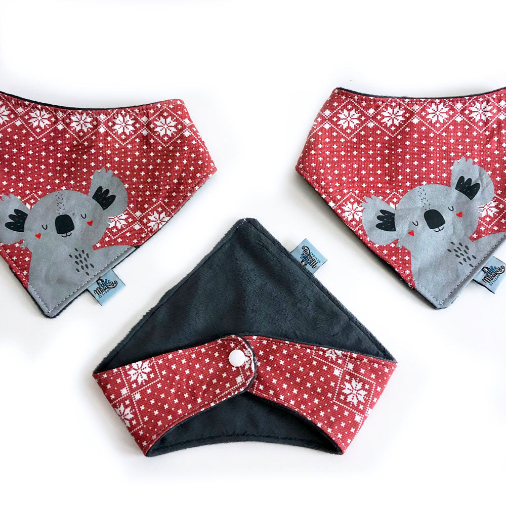 Koala Sweater knit Christmas bandana drool bib