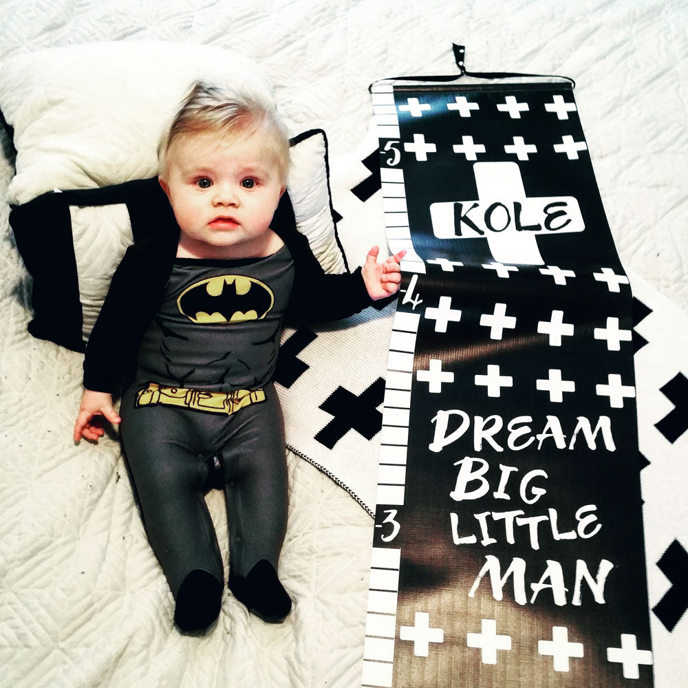 Monochrome Dream Big Little Man Personalized Growth Chart