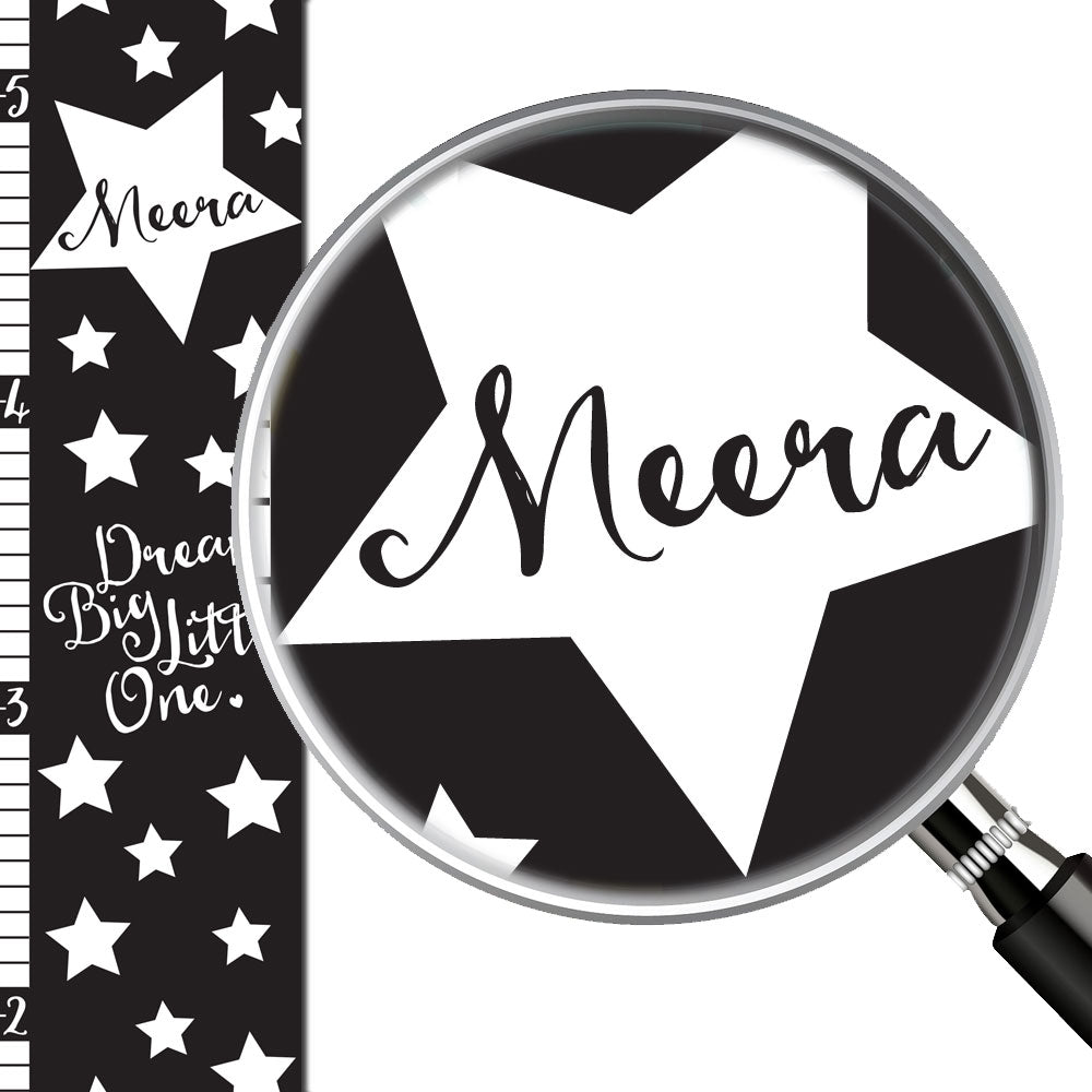 Monochrome Stars Personalized Growth Chart