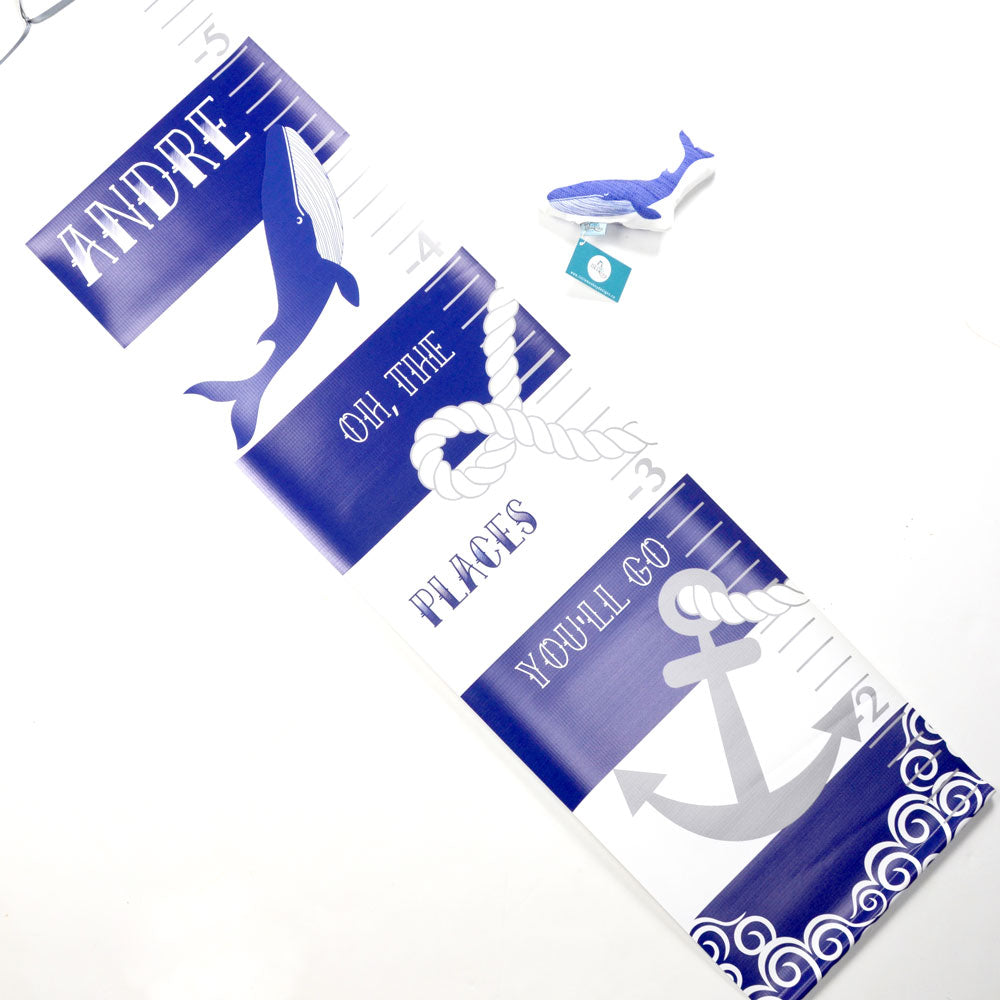 Personalized Whale Unisex Growth Chart. Made in Canada