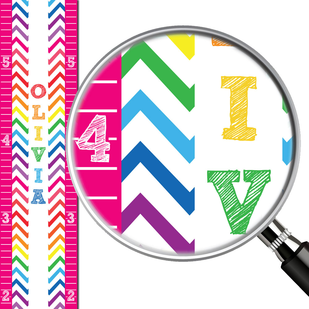 Personalized Growth Chart – Rainbow Chevron