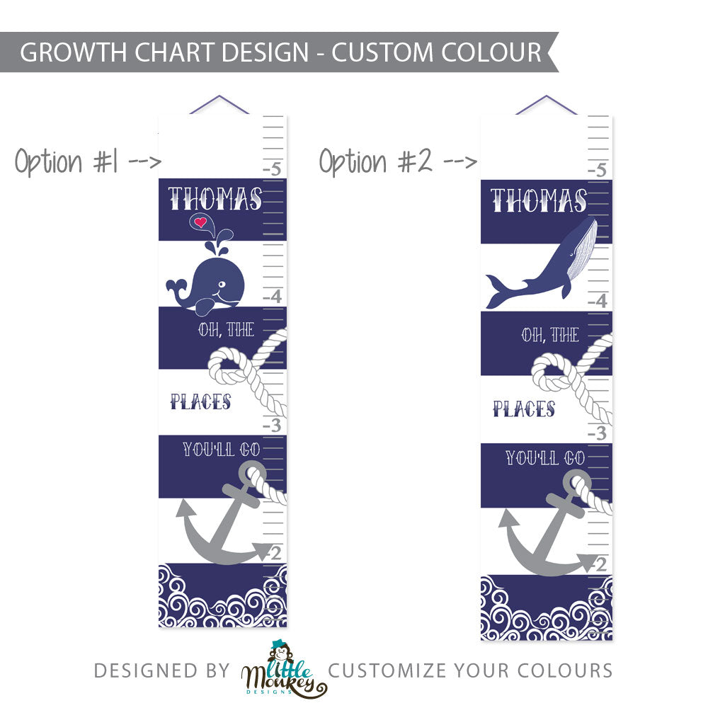 Nautical Whale Growth Chart