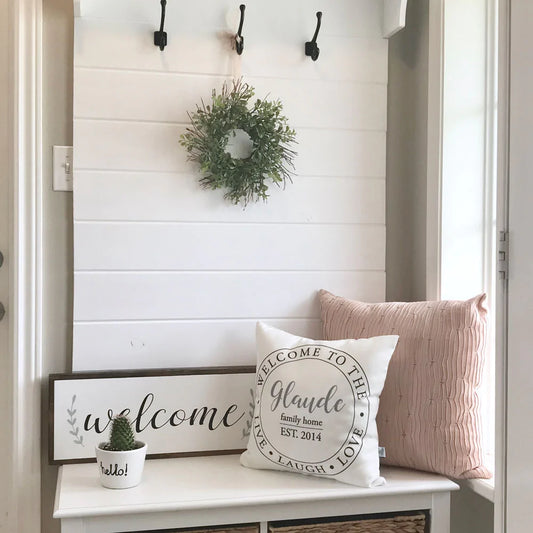 Personalized Family Name Home Welcome Pillow