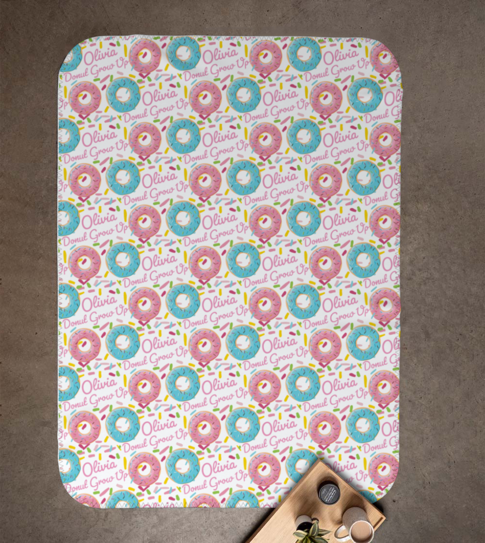 Donut Grow Up Personalized Baby Blanket