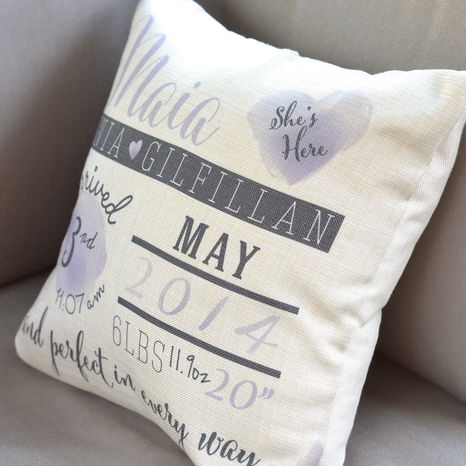 Birth Announcement Pillow &#8211; Personalized Pillow