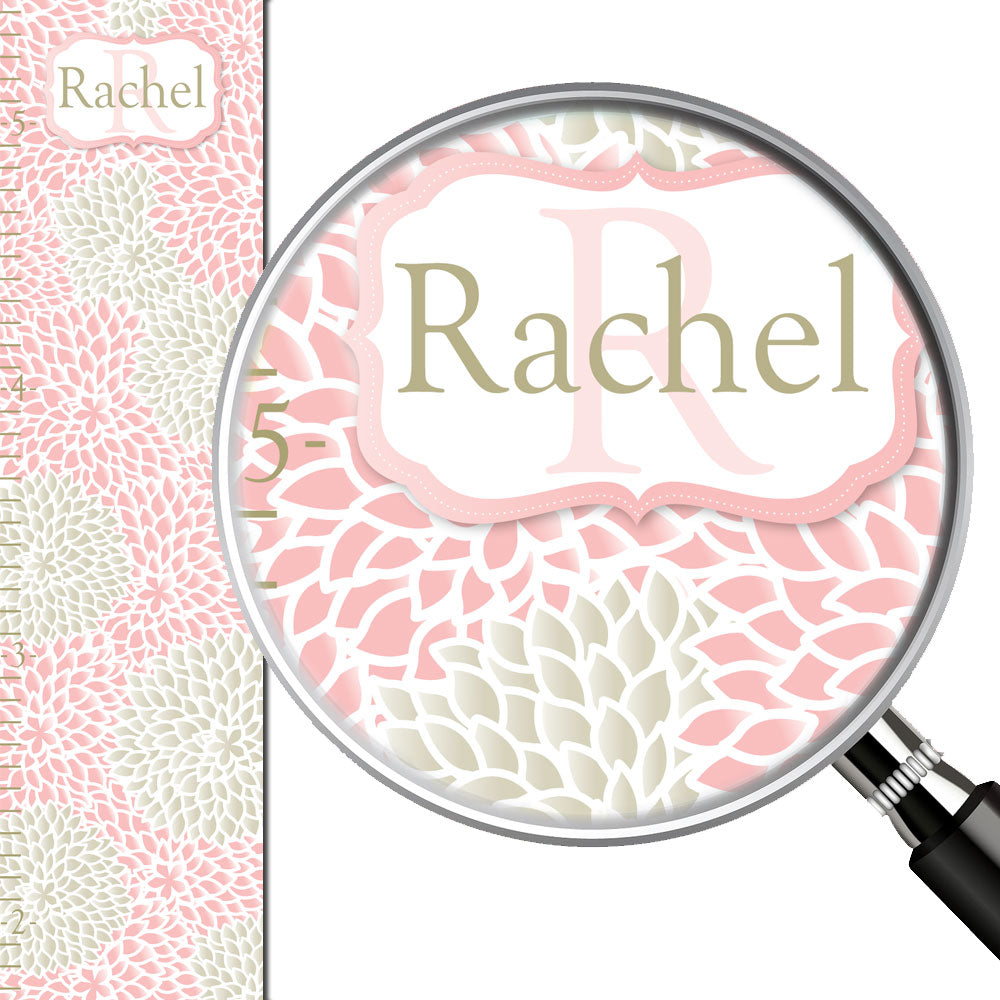 Dahlia Flower Personalized Growth Chart. Made in Canada
