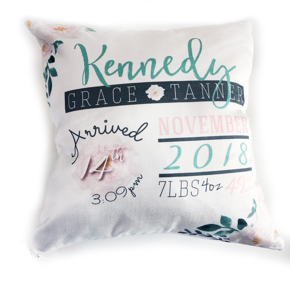 Floral-Birth-stat-birth-announcemnet-pillow