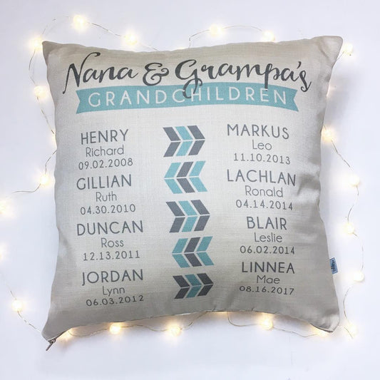 Grandma&#8217;s Nanna&#8217;s Nonna&#8217;s Grandchildren Personalized Pillow