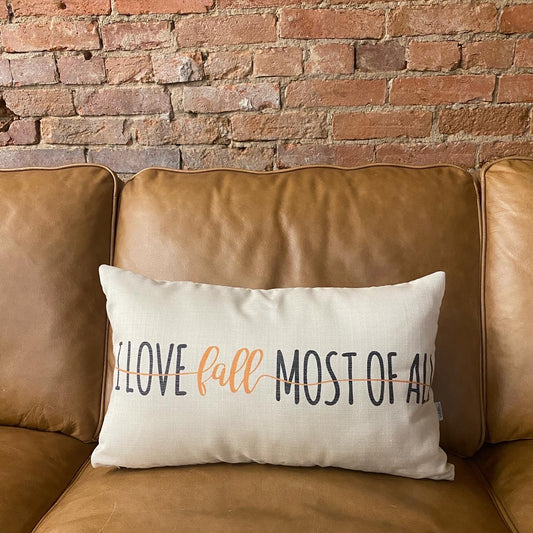 I Love Fall Most Of All Throw Pillow