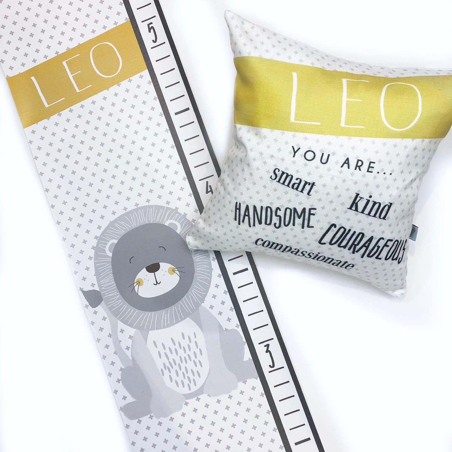 Leo Lion Growth chart pillow