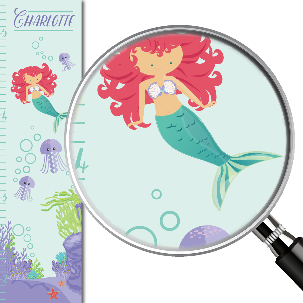 Mermaid Under the Sea Personalized Growth Chart