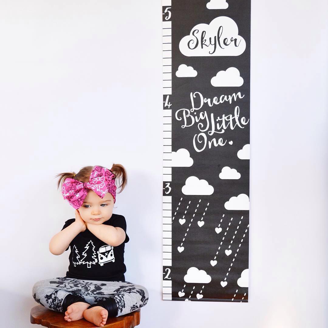 Dream Big Little One Monochrome personalized growth chart
