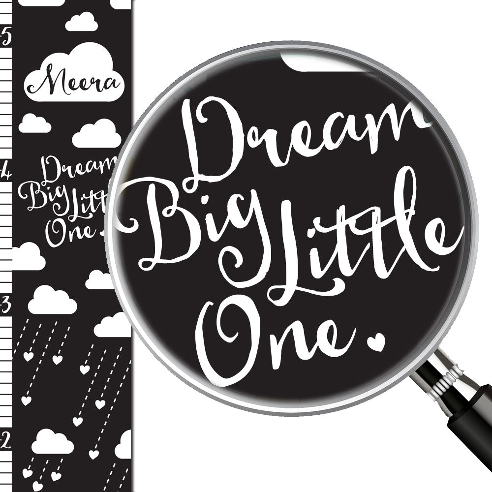 Monochrome Dream Big Little One Personalized Growth Chart
