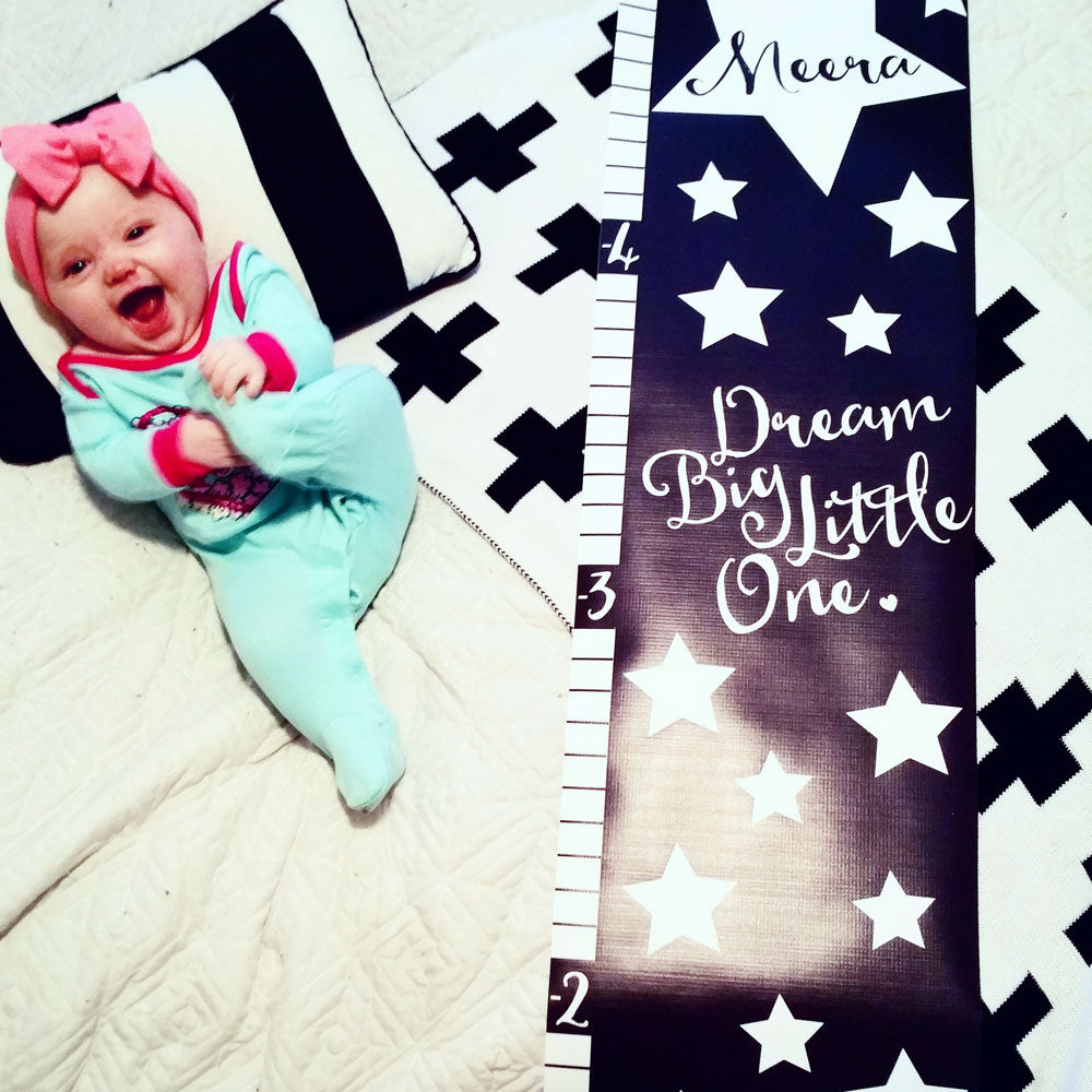 Monochrome Stars Personalized Growth Chart