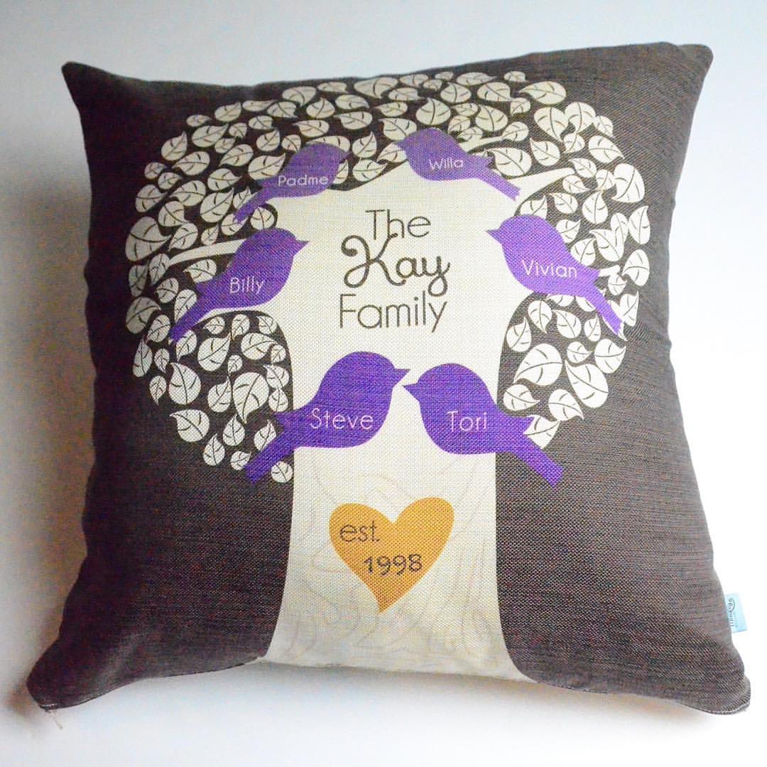 personalized family tree pillow