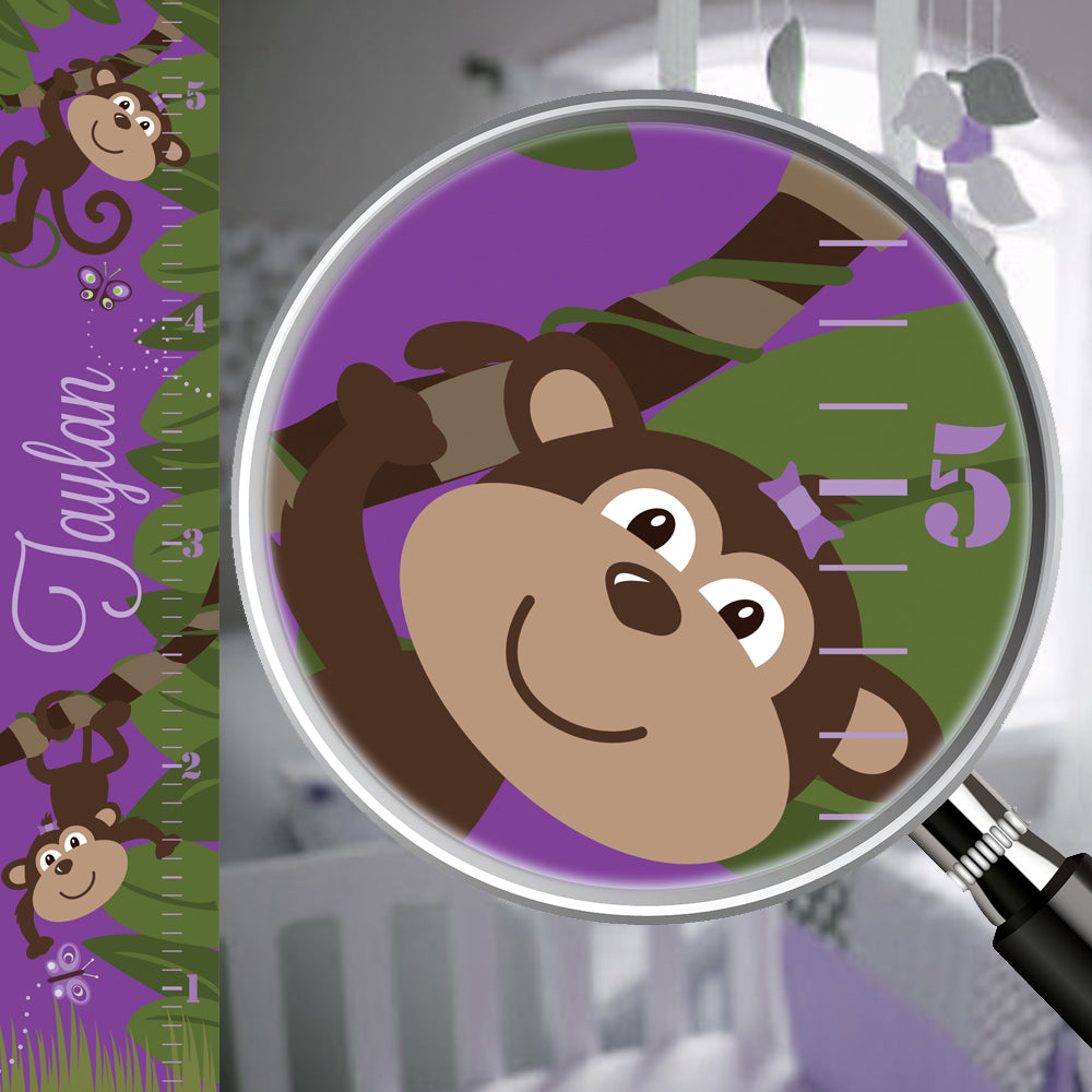 Personalized Purple Monkey Growth Chart