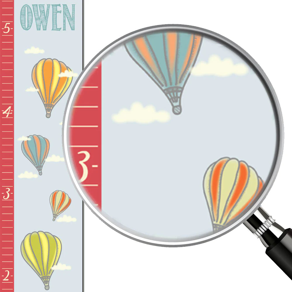 Personalized Growth Chart – Vintage Hot Air Balloons 2