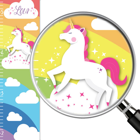Personalized Magical Unicorn Rainbow Growth Chart
