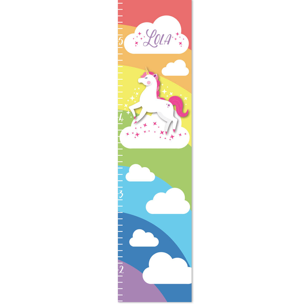 Personalized Magical Unicorn Rainbow Growth Chart