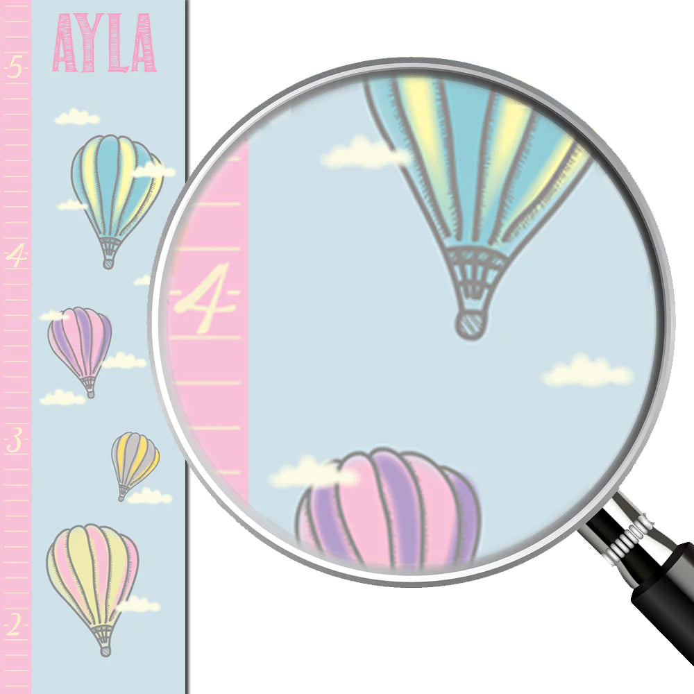 Personalized Growth Chart – Vintage Hot Air Balloons