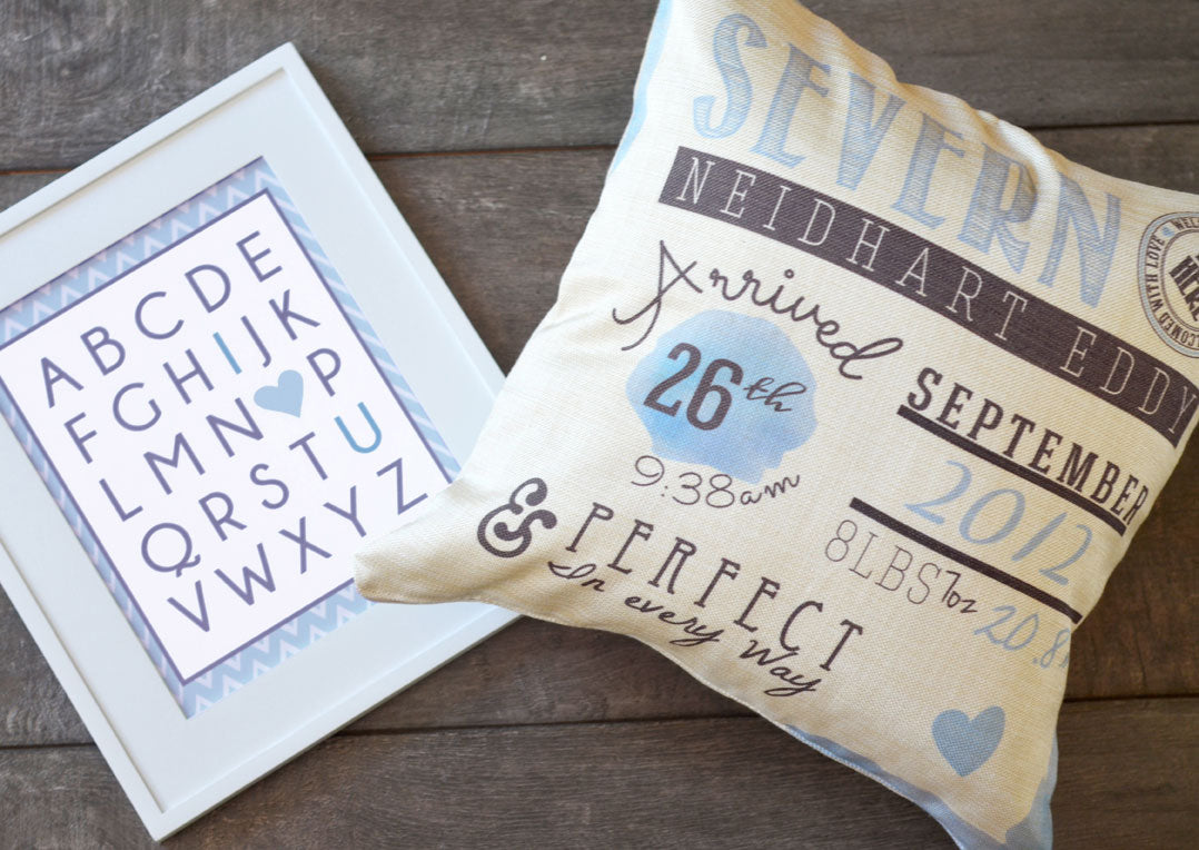 Personalized Birth Stat Pillow