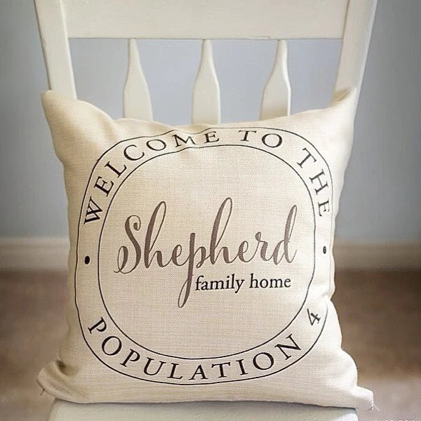 Personalized Family Name Home Welcome Pillow